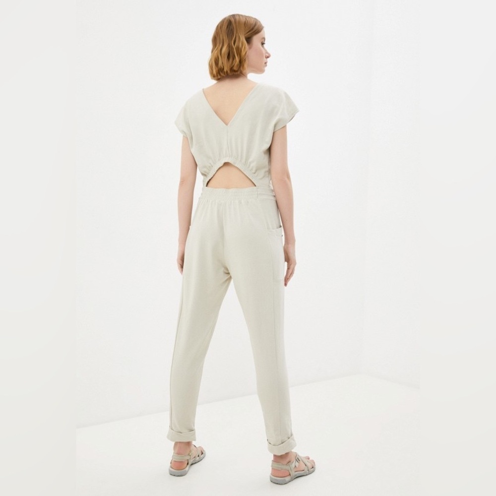 Patagonia Cream Track Jumpsuit with Drawstring Waist